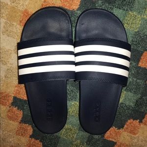 EUC Adidas Adilette Slides Blue & White 8